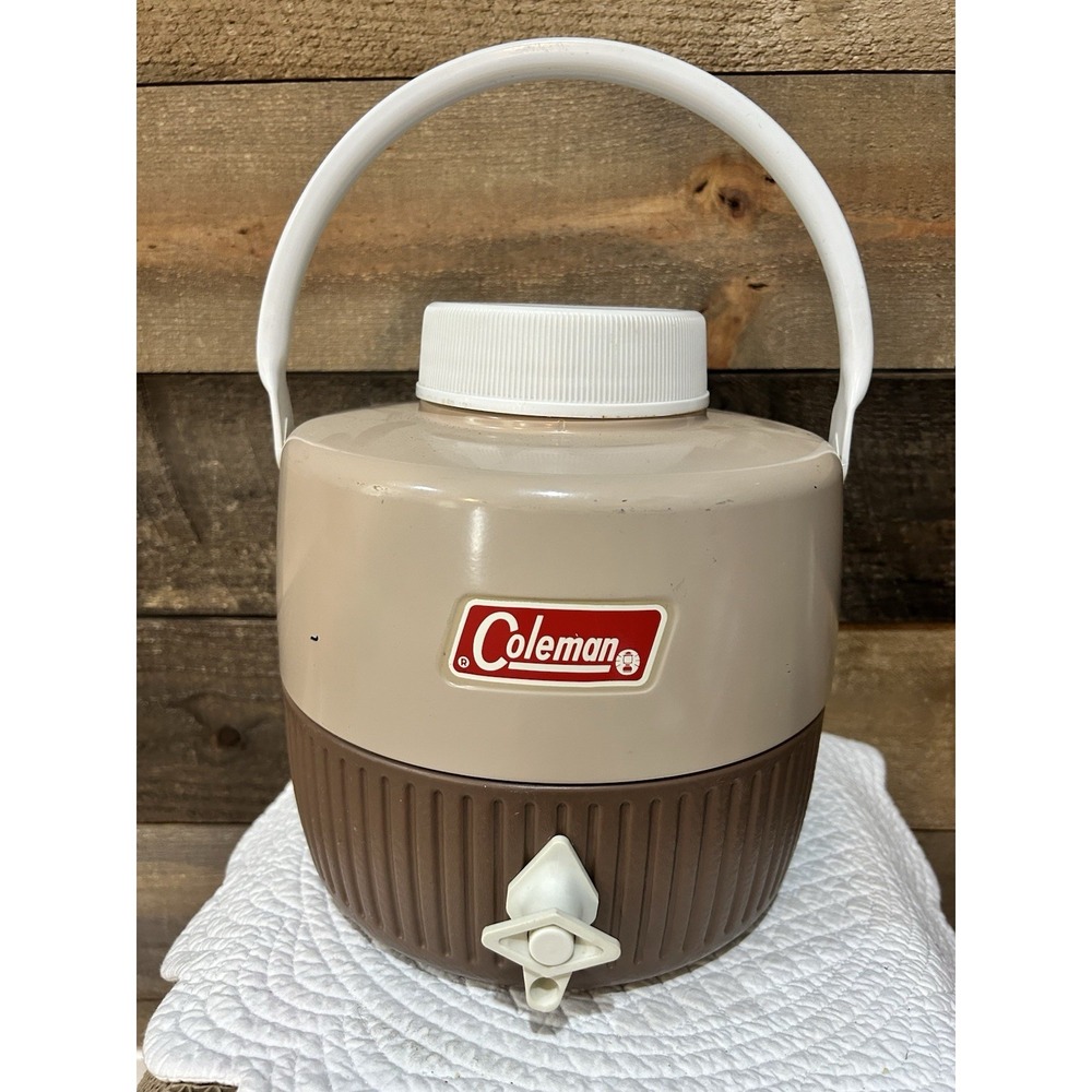 Coleman Water Jug Dispenser 1 Gallon‎ Rare Chocolate Color With Lid
